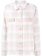 Natasha Zinko Pearl Embellished Check Shirt - Pink & Purple