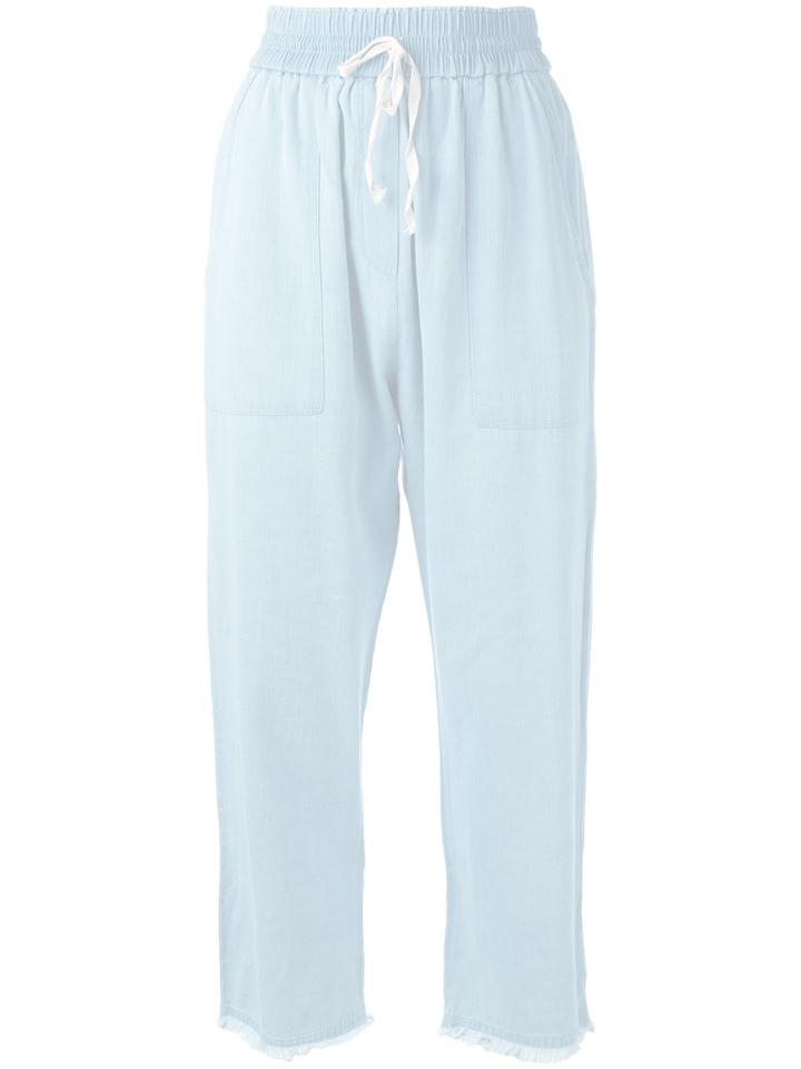 Masscob Drawstring Denim Trousers, Women's, Size: 36, Blue, Cotton