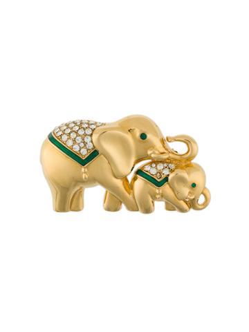Monet Vintage 1980s Vintage Monet Elephant Brooch - Metallic
