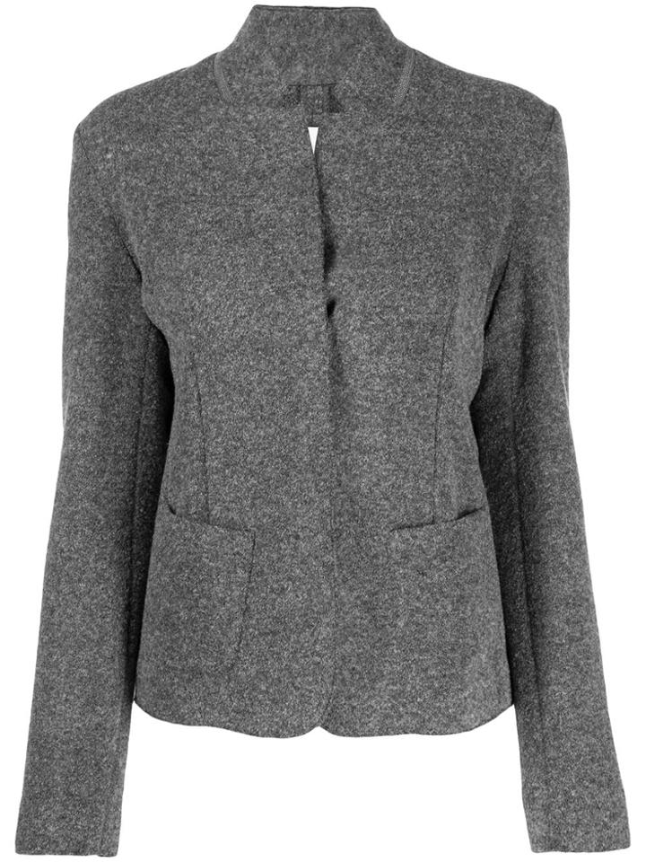 Fabiana Filippi Fitted Single-breasted Blazer - Grey