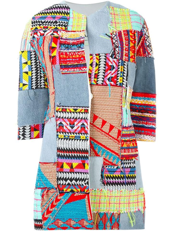 Ava Adore Three-quarters Sleeve Patchwork Jacket