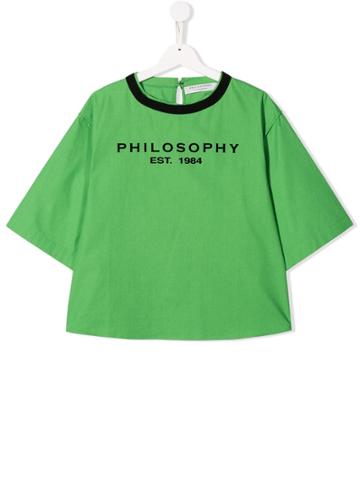 Philosophy Di Lorenzo Serafini Kids Teen Logo Print T-shirt - Green