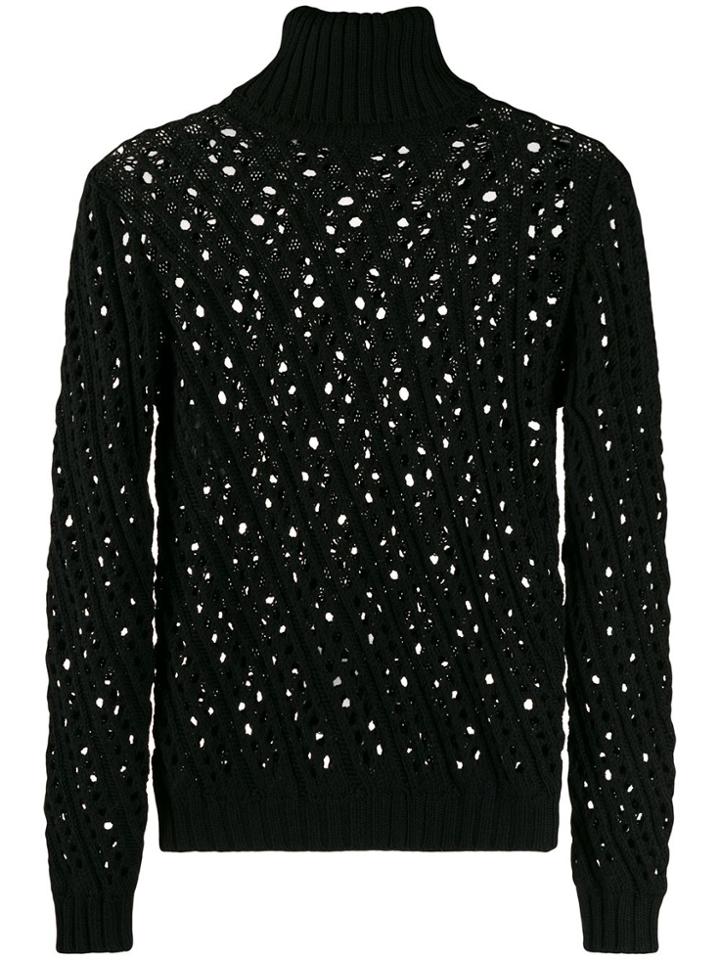 Philosophy Di Lorenzo Serafini Crochet Detail Jumper - Black