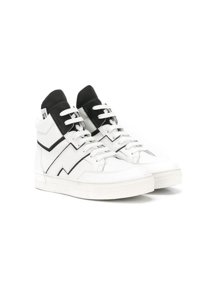 Cinzia Araia Kids Contrast Lace-up Sneakers - White