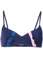 Morgan Lane Ruffle Detail Bikini Top - Blue