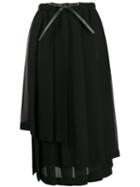 Loewe Asymmetric Pleated Skirt - Black