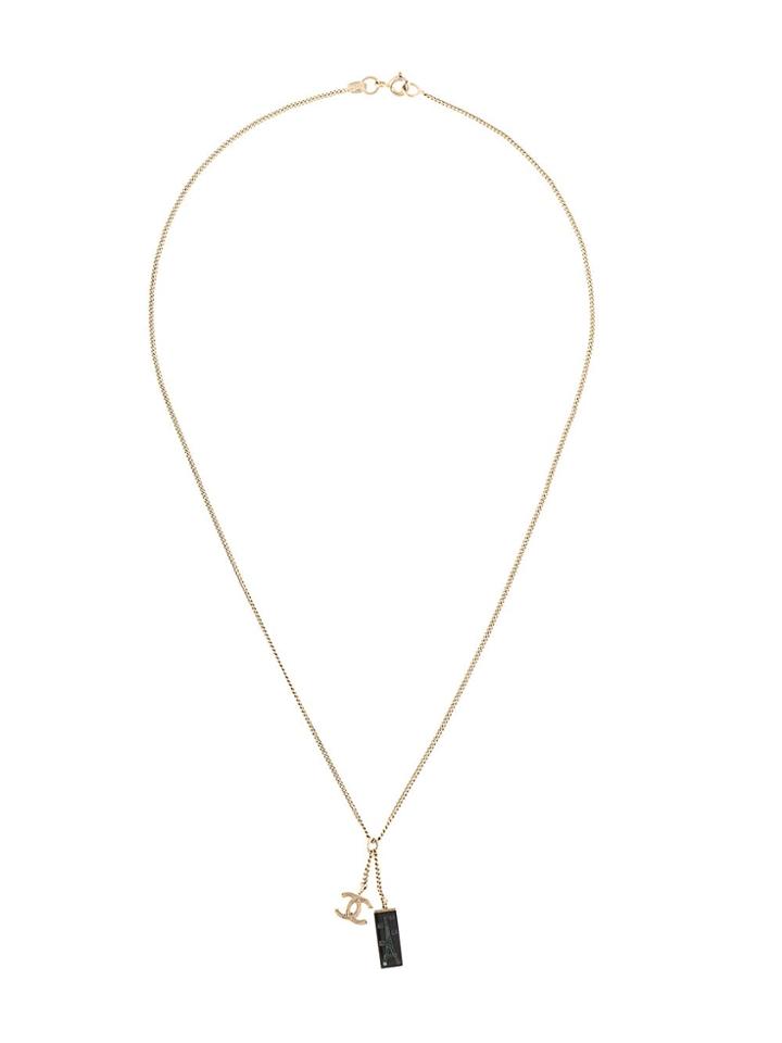 Chanel Pre-owned Double Pendant Necklace - Gold