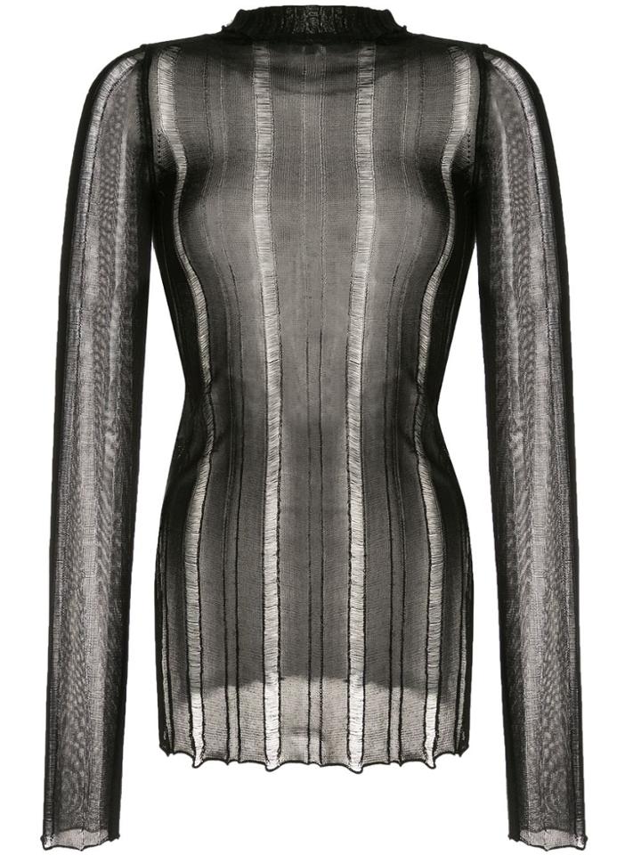 Yang Li Roll Neck Top - Black