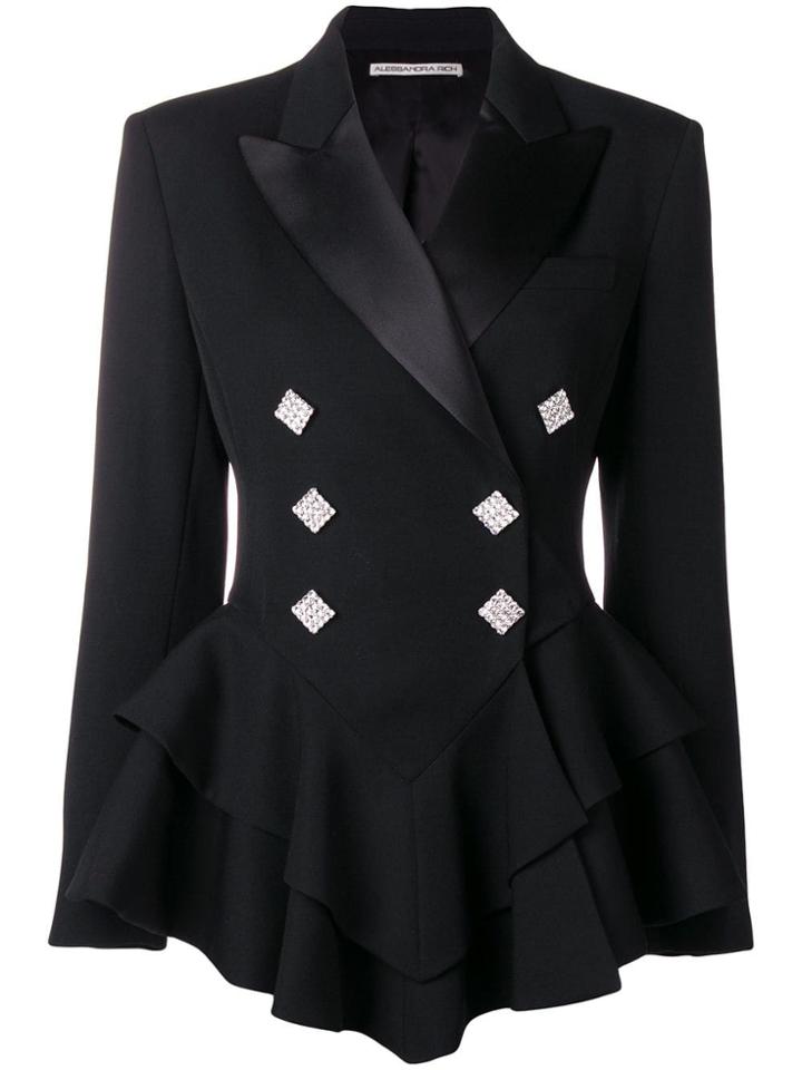 Alessandra Rich Structured Blazer - Black