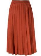 Casasola High Waisted Pleated Skirt - Red