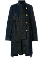 Sacai Patchwork-style Colorblocked Coat - Blue