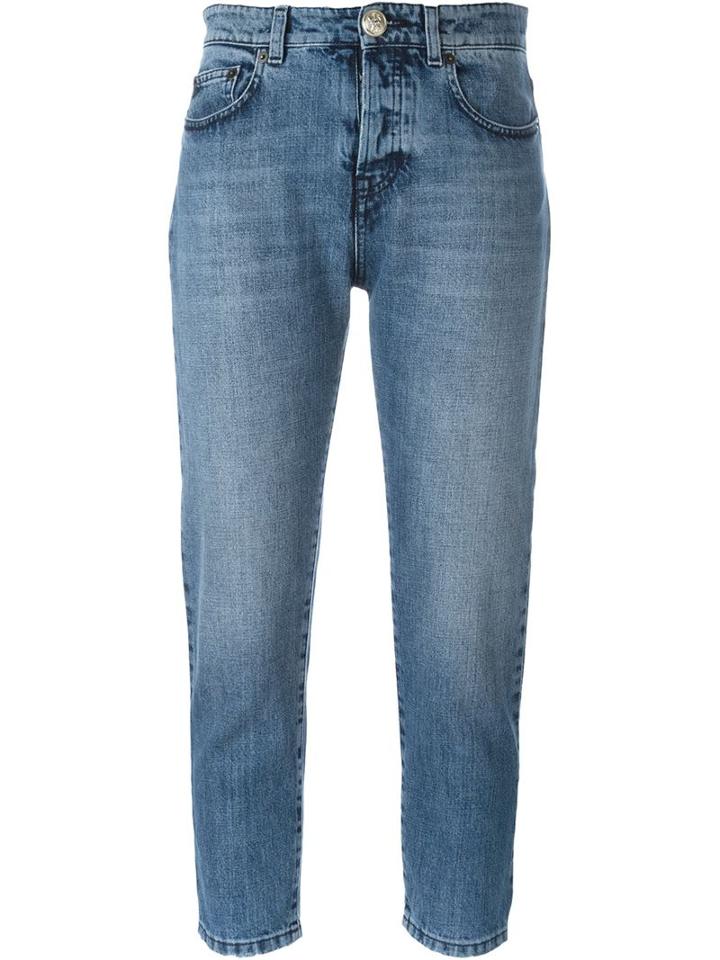 No21 Cropped Boyfriend Jeans, Women's, Size: 27, Blue, Cotton