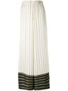 Antonio Marras - Contrast Striped Trousers - Women - Polyester - 0, Women's, Nude/neutrals, Polyester