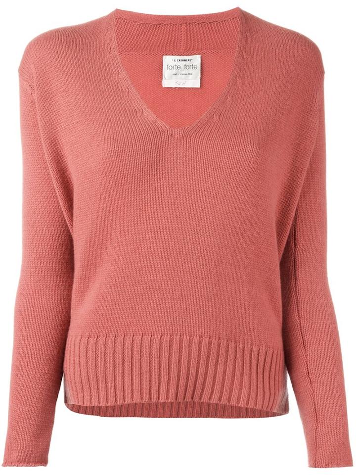 Forte Forte 'adrianna' Fine Knit Jumper, Women's, Size: 1, Pink/purple, Cashmere