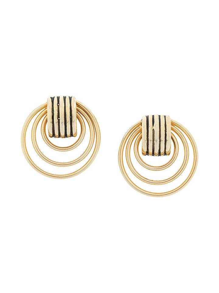 Susan Caplan Vintage 1980s Vintage Statement Gold Plated Earrings -