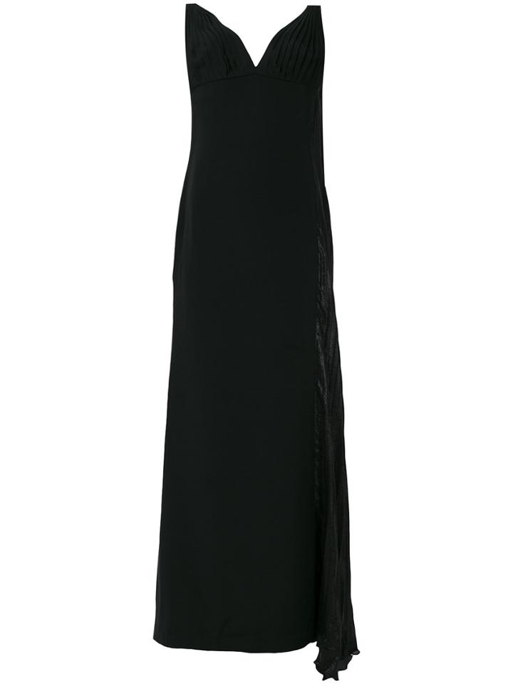 Versace Vintage Pleated Panel Detail Gown - Black