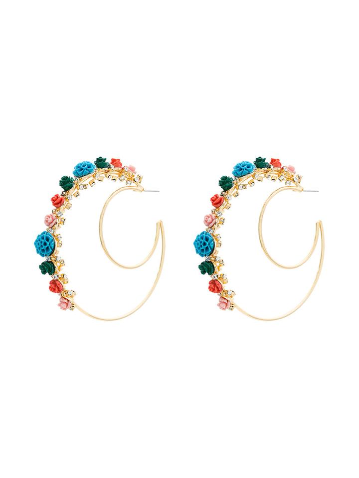 Dannijo Gold Pillar Double Hoop Earrings - Multicolour
