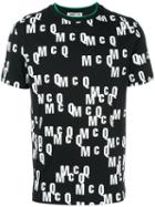 Mcq Alexander Mcqueen All-over Logo Print T-shirt, Men's, Size: Large, Black, Cotton