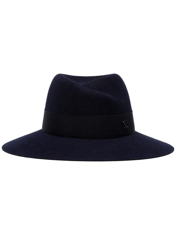 Maison Michel Navy Virginie Rabbit Felt Hat - Blue