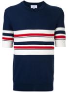 Ck Calvin Klein Stripe Design Knit T-shirt - Blue