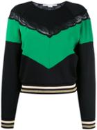 Stella Mccartney Contrasting Stripe Panel Jumper, Women's, Size: 40, Black, Cotton/polyamide/viscose/spandex/elastane