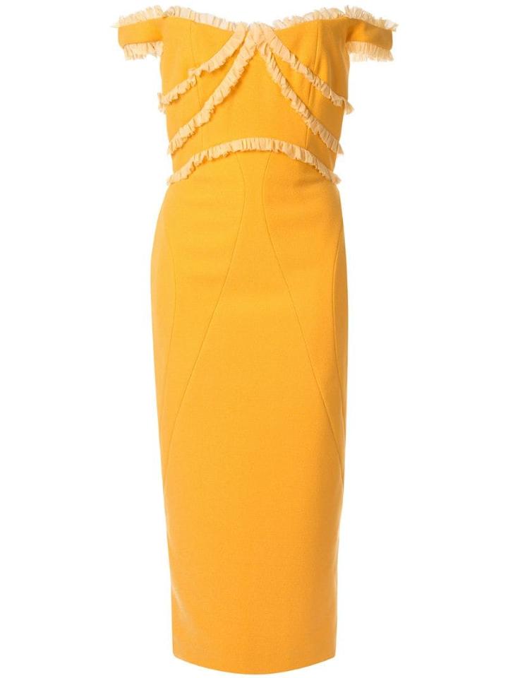 Rachel Gilbert Kiki Ruffle Trimmed Dress - Yellow