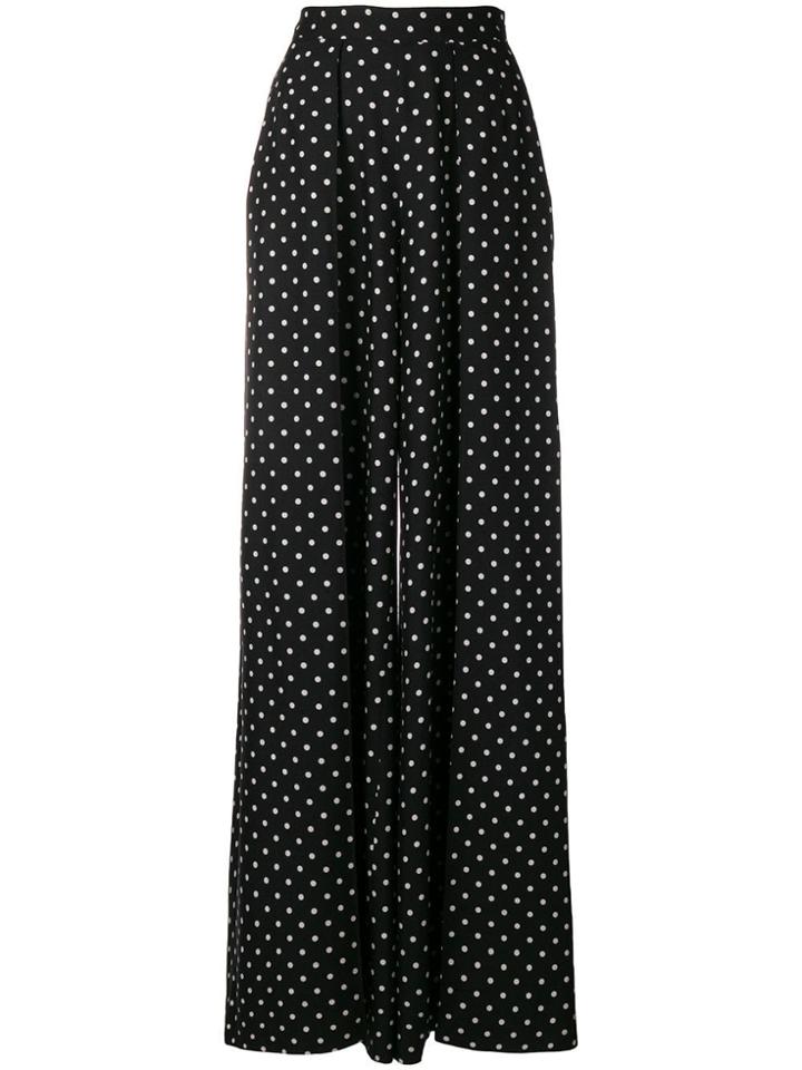 Talbot Runhof Polka Dot Palazzo Trousers - Black