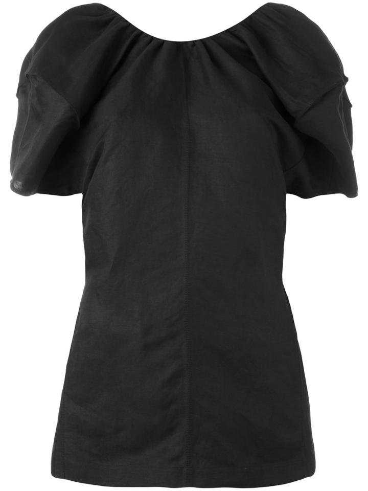 Céline Structured Sleeve Blouse, Women's, Size: 38, Black, Linen/flax/viscose