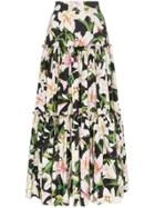 Dolce & Gabbana Tiered Floral Print Skirt - Hnkk8 Multicoloured