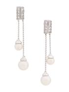Susan Caplan Vintage Faux Pearl Drop Earrings - Grey