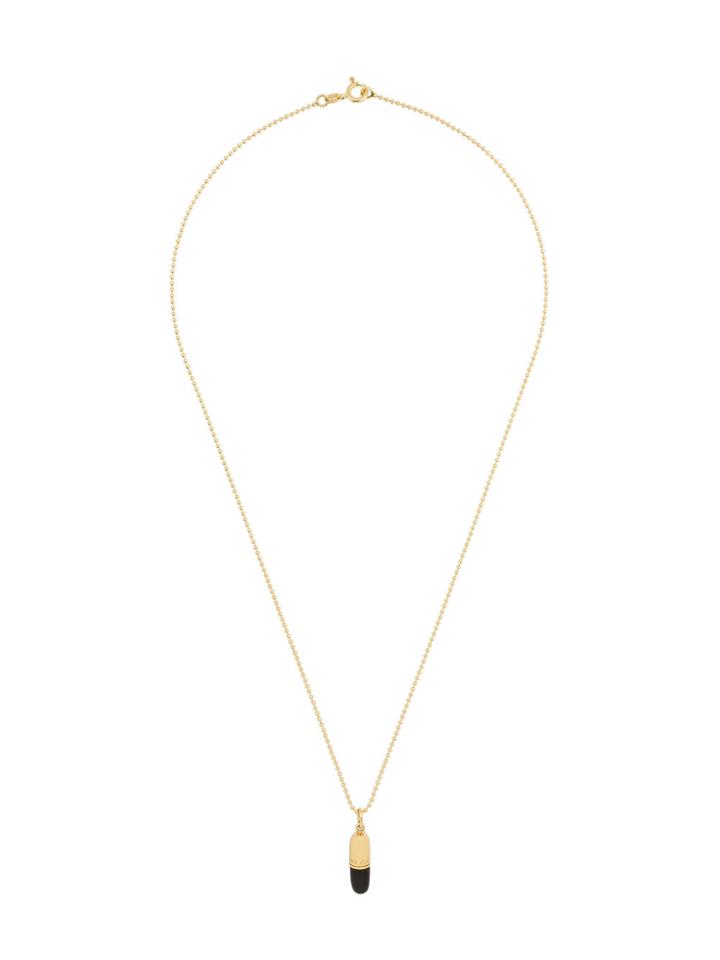 True Rocks Small Pill Pendant Necklace - Black