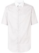 Armani Collezioni Striped Short Sleeve Shirt - Pink & Purple