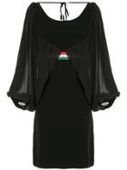 Han Ahn Soon Belted Waist Draped Sleeve Dress - Black