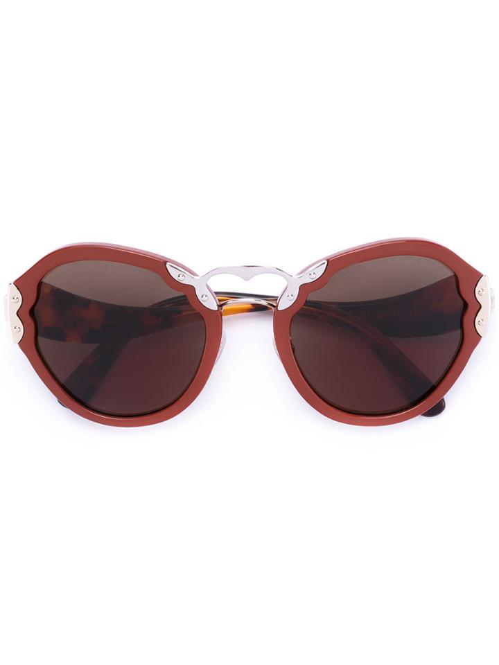 Prada Eyewear Oversized Sunglasses - Brown