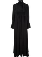 Kenzo Funnel Neck Maxi Dress, Women's, Size: 38, Black, Polyester