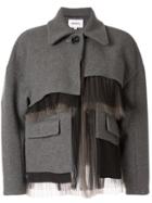 Enföld Chiffon-panelled Coat - Grey