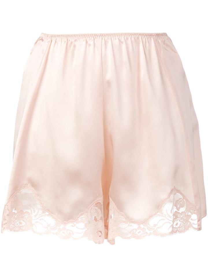 Stella Mccartney Lace Trim Satin Shorts - Pink