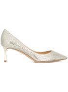 Jimmy Choo Romy Pumps, Women's, Size: 39.5, Nude/neutrals, Cotton/leather/pvc