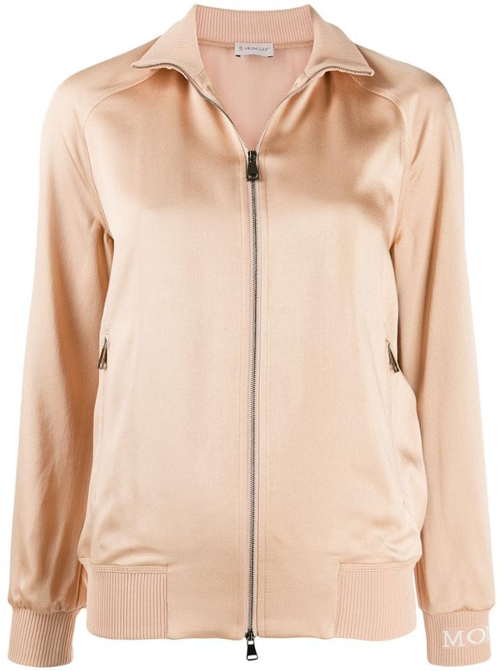 Moncler Satin Finish Bomber Jacket - Neutrals