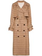 Golden Goose Deluxe Brand Vela Checked And Belted Trench Coat - Brown