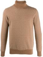 Eleventy Polka Dot Roll-neck Sweater - Neutrals