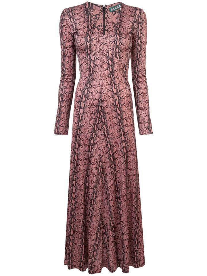 Alexa Chung Long Snake Effect Dress - Black