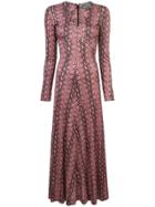 Alexa Chung Long Snake Effect Dress - Black
