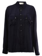 Faith Connexion Patch Pocket Shirt, Women's, Size: 38, Blue, Silk
