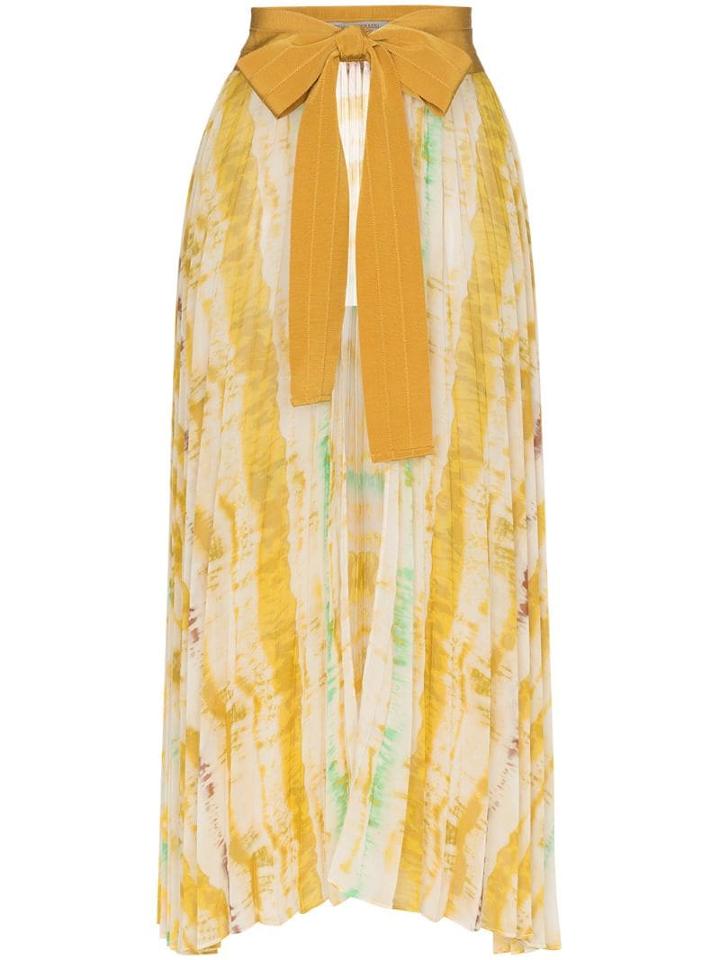 Silvia Tcherassi Blanche Belted Tie Dye Skirt - Yellow