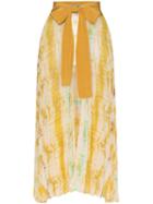 Silvia Tcherassi Blanche Belted Tie Dye Skirt - Yellow