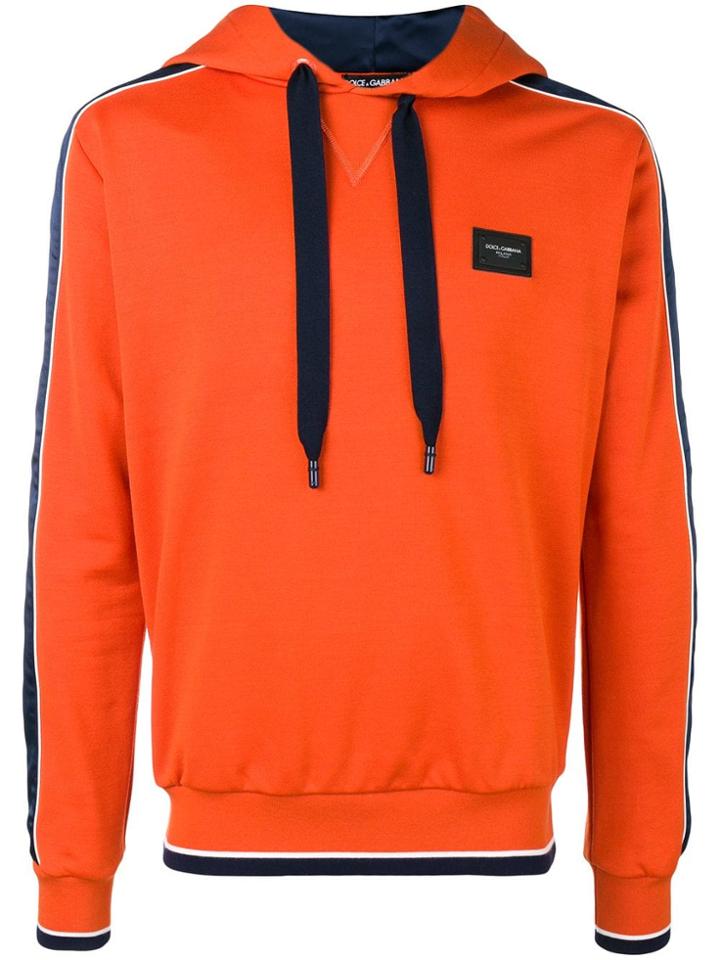 Dolce & Gabbana Front Patch Hoodie - Orange