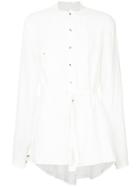 Aleksandr Manamïs Belted Fitted Shirt - White