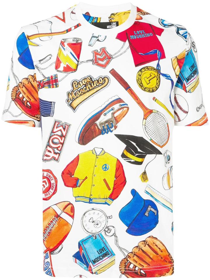 Love Moschino Sports Printed T-shirt - White