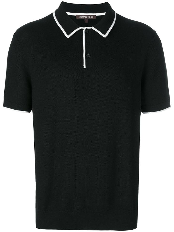 Michael Kors Collection Contrast Trim Polo Shirt - Black